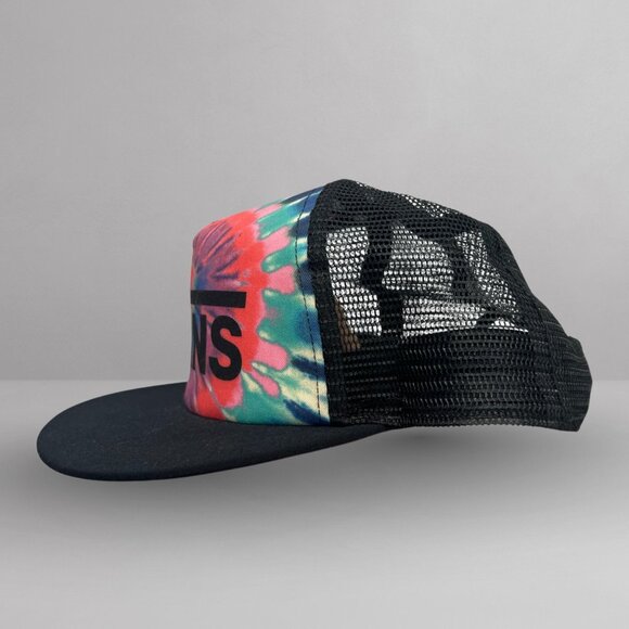 Vans Black Mesh Trucker Hat with Pink Tie Dye – Adjustable Snapback One Size - Picture 3 of 6